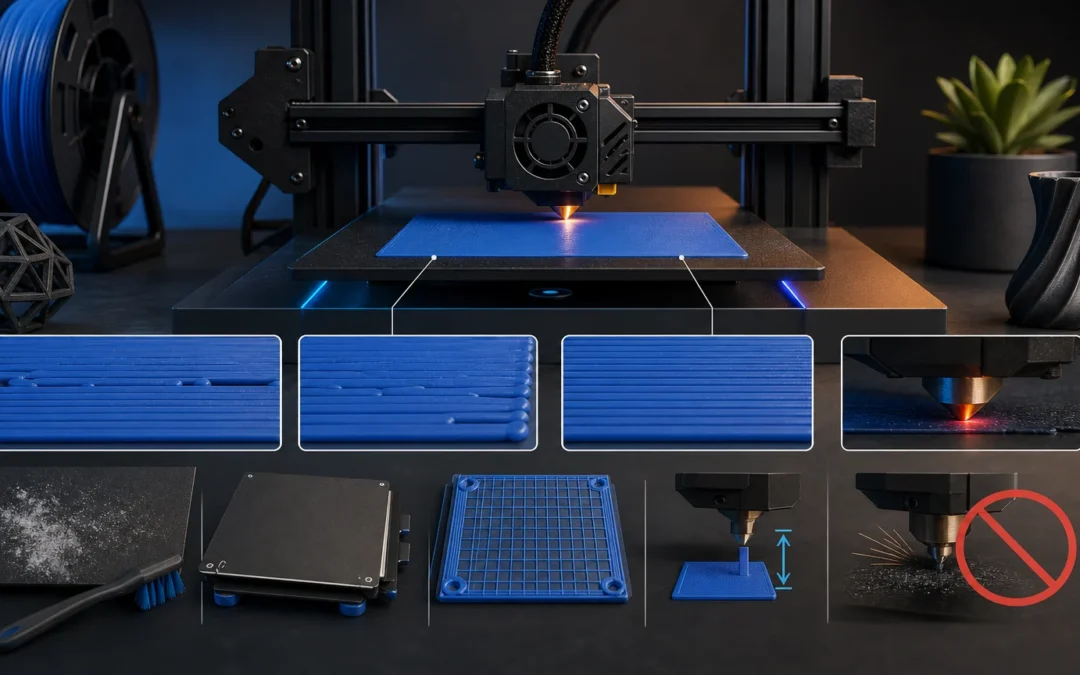 Pierwsza warstwa w&nbsp;druku 3D: przyczyny i&nbsp;naprawa problemów